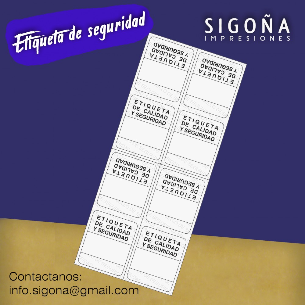 ETIQUETA DE SEGURIDAD